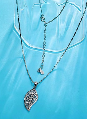 s999项链女纯银锁骨链学生韩版简约车花珠吊坠生日礼物银首饰饰品