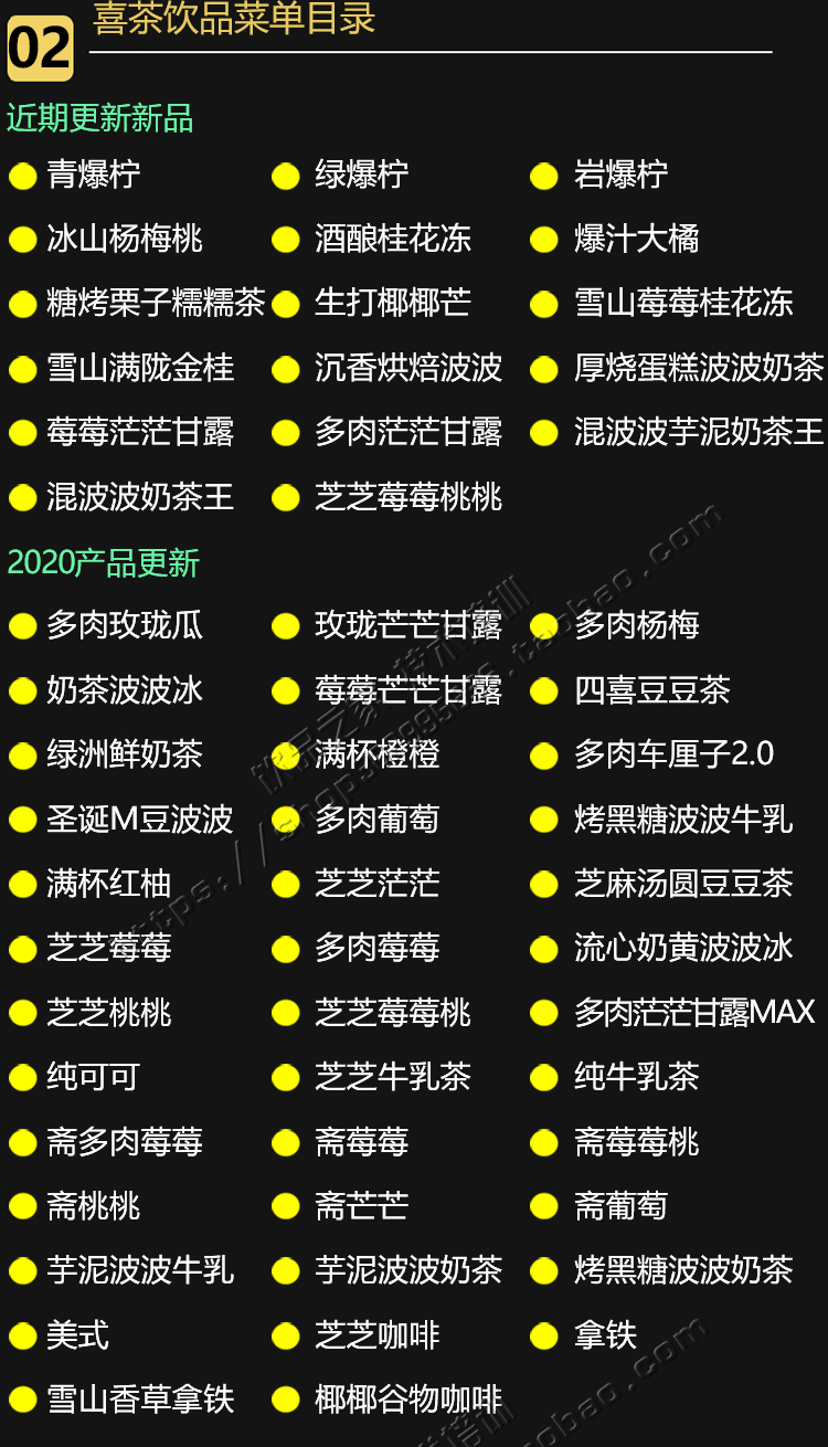 喜茶配方全套资料商用奶茶店网红水果茶果茶饮品技术制作教程培训