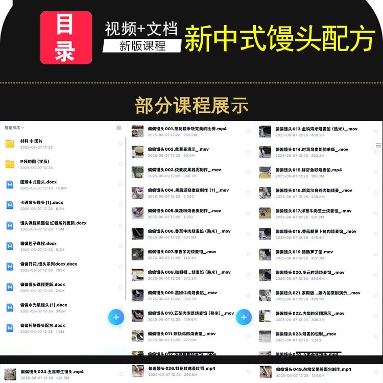 新中式馒头教程花样国潮中式馒头配方卡通果蔬包花卷小吃制作技术,淘宝优惠券,粉丝福利购,淘宝优惠卷