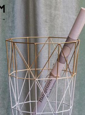 良庐 ins风北欧铁艺衣服框收纳筐大容量衣篓防水卫生间洗澡脏衣篮