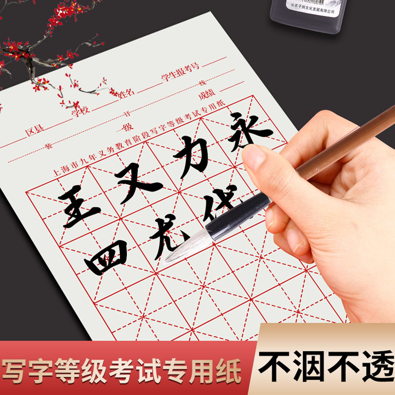 上海市九年义务教育阶段毛笔练字书法考级考试用纸软笔小学生写字等级毛笔字练习书写专用入门初学者字帖初学 - 图1