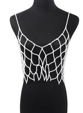 款手工编制长款项链多层珍珠串流