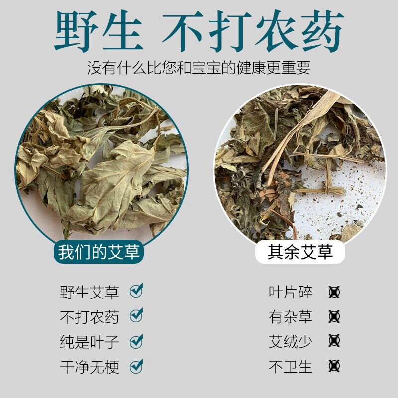 野生艾叶草5斤干艾草艾叶草散装泡脚药包产后坐月子熏蒸泡澡洗头 - 图2