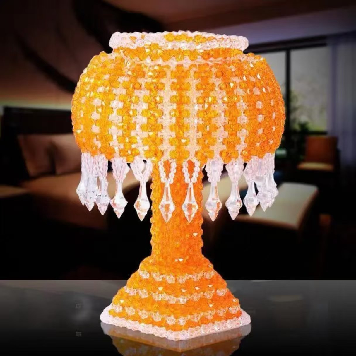 穿珠子diy制作手工串珠台灯材料包散珠编织蘑菇饰品摆件成品包邮,淘宝优惠券,粉丝福利购,淘宝优惠卷