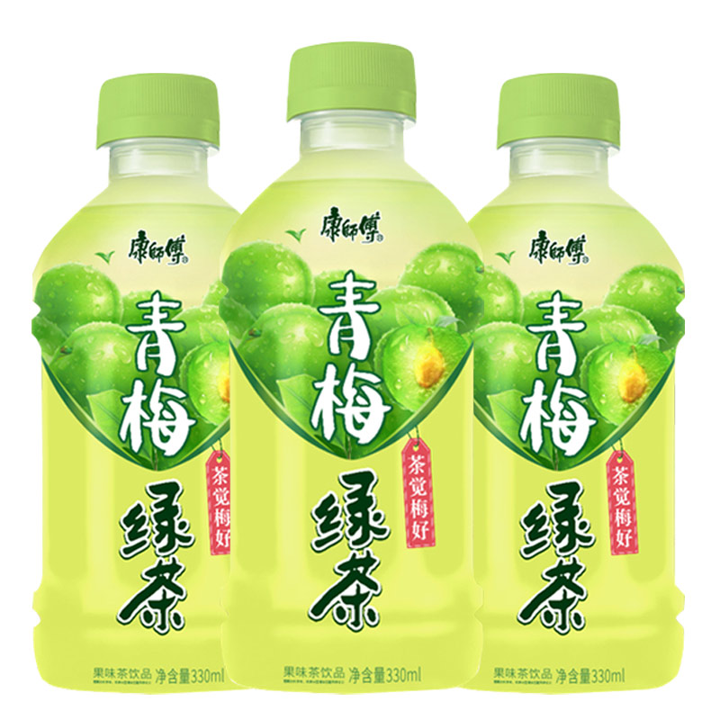 康师傅青梅绿茶330ml*12迷你小瓶装茶饮料果味果汁网红水饮品整箱 - 图3