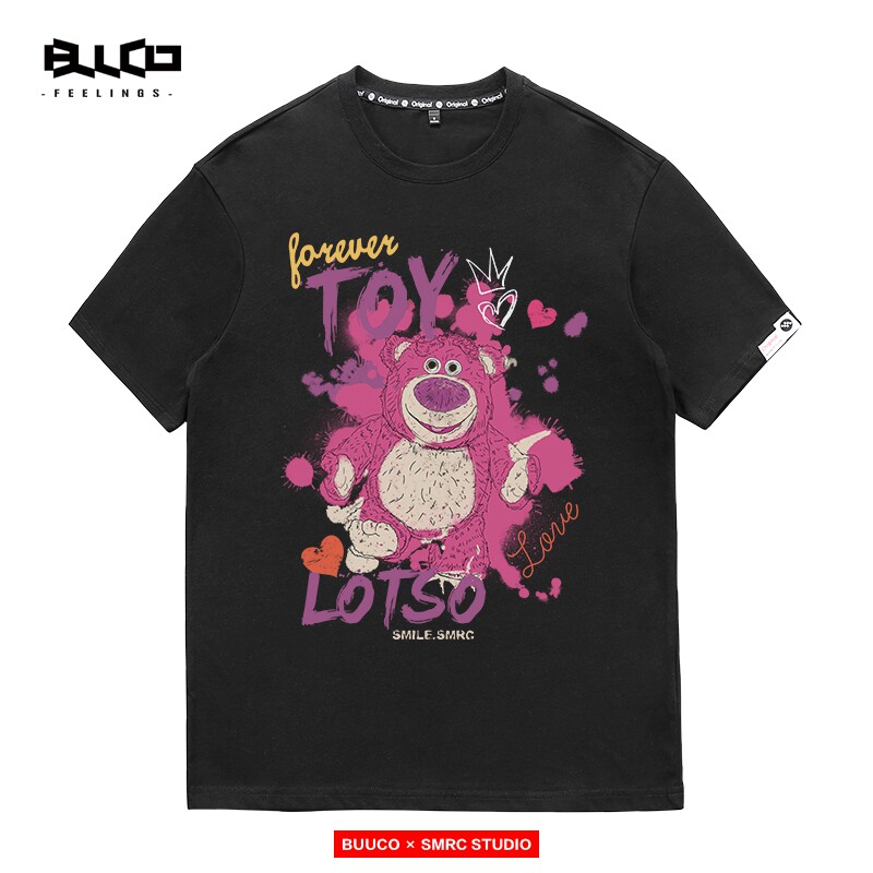 草莓熊联名芬达长袖t恤男秋季卫衣 布错T恤