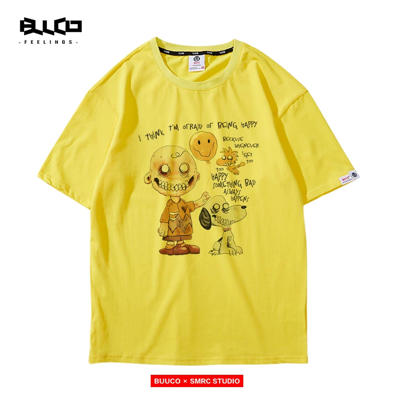Snoopy, Nuby, Tide, мультяшная осенняя футболка, трендовый длинный рукав, базовый удобный толстовка для мужчин и женщин, коллекция 2021