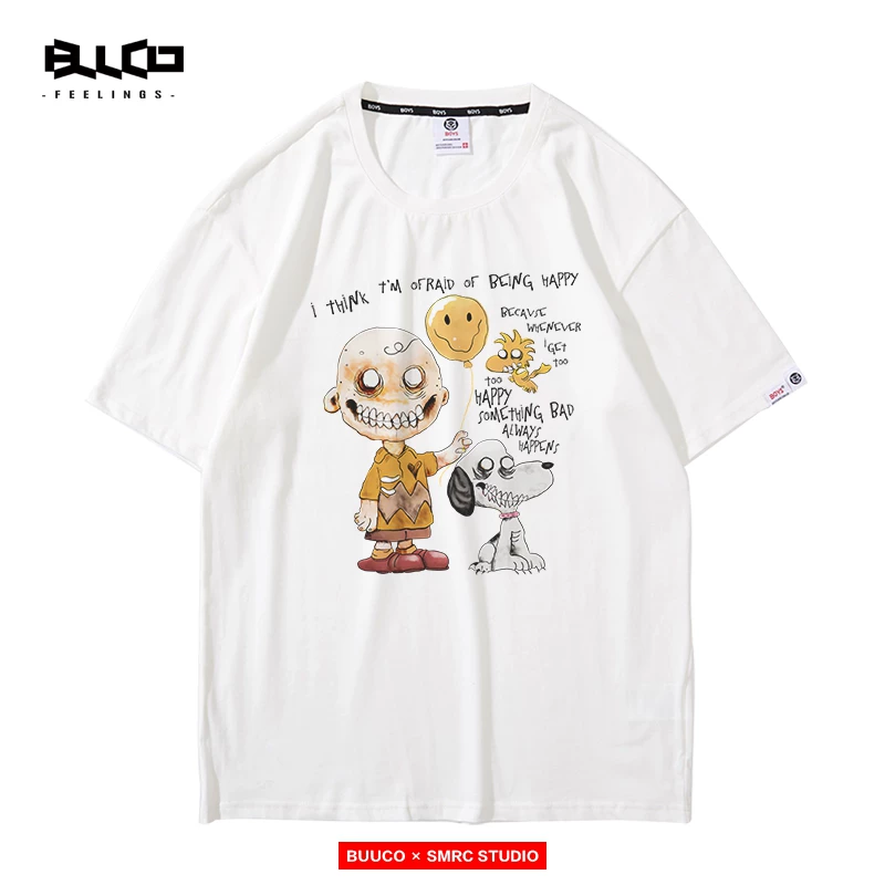 Snoopy, Nuby, Tide, мультяшная осенняя футболка, трендовый длинный рукав, базовый удобный толстовка для мужчин и женщин, коллекция 2021