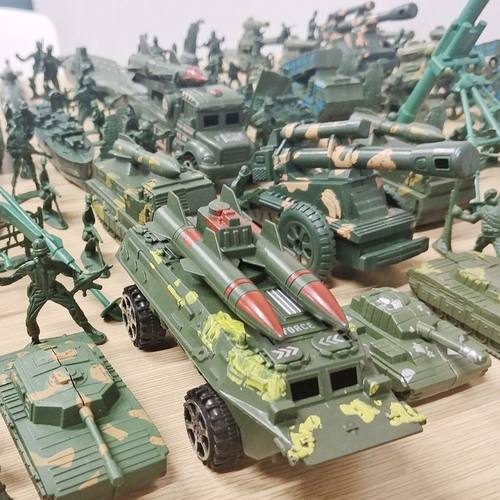 兵人专区军事模型兵人士兵打仗塑料小人玩具坦克战车航母战机大炮 - 图0
