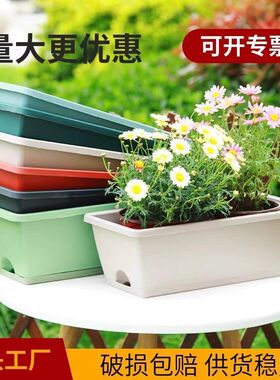 Balcony flower pot vegetable plant rectangular plastic box