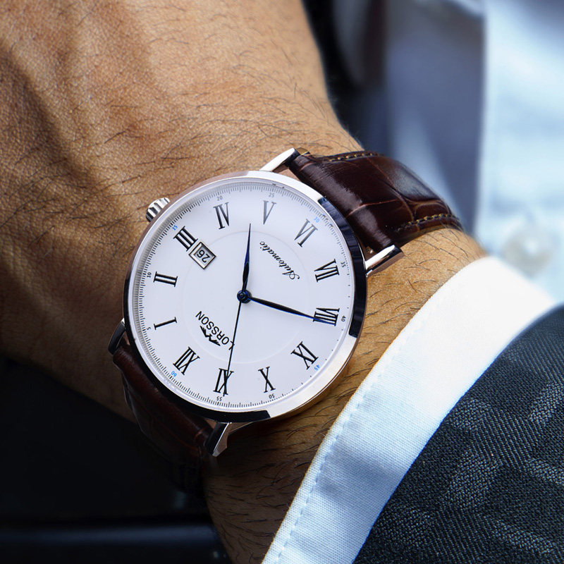 罗臣lorsson男士原装进口+机械表 lorsson欧美腕表