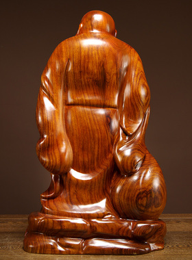 花梨雕刻布袋弥勒佛像客厅红木
