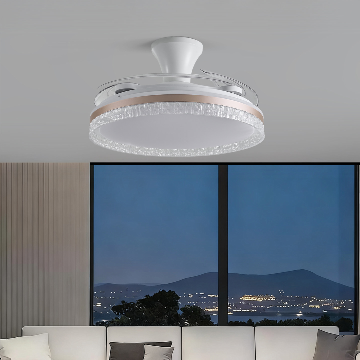 现代简约风扇灯客厅餐厅吊灯护眼LED吊扇灯电扇家用灯具,淘宝优惠券,粉丝福利购,淘宝优惠卷