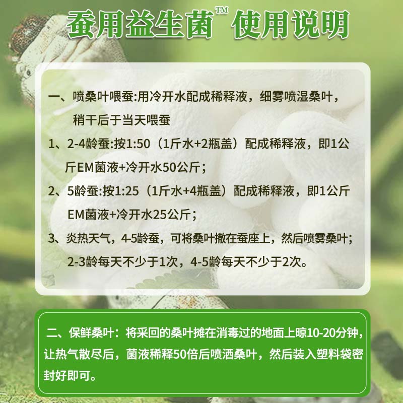 蚕用益生菌专用养蚕补充营养液蚕茧除臭健壮生长素桑叶饲料添加剂 - 图1