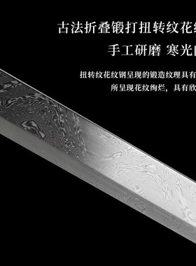 龙泉古越剑铺唐横刀扭转纹花纹钢手工刀剑天火唐刀传统刀未开刃