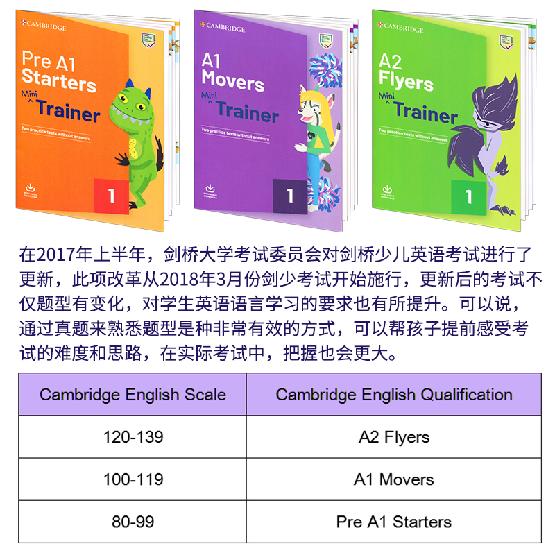 原版进口新版一级考试真题集原版剑桥出版社Cambridge English Pre A1 Starters Mini Trainer 少儿英语考试YLE备考资料官方测试 - 图1