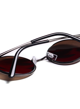 水晶眼镜圆形复古男士茶色