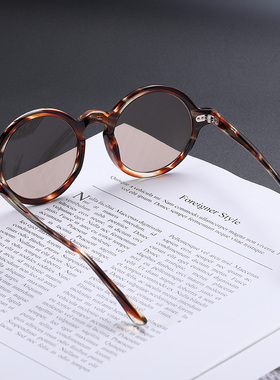 工匠水晶眼镜复古圆形