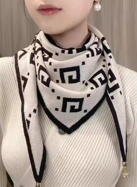 围巾磁吸扣时尚百搭女冬季护颈椎