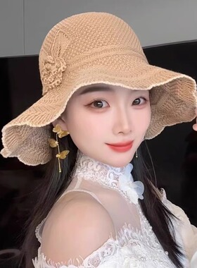 镂空遮阳帽渔夫帽女士户外洋气