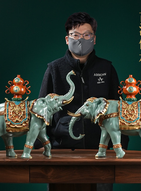 吉祥宫廷御象黄铜大象摆件贺礼
