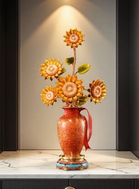 欣欣向荣全铜向日葵摆件乔迁贺礼