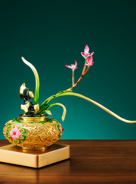 非遗花丝铜花摆件宋氏美学装饰