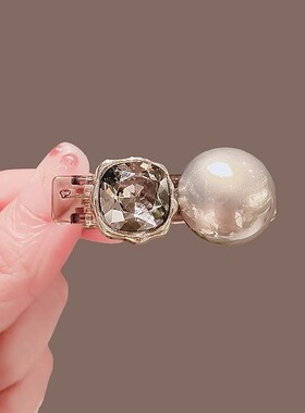优雅天花板韩版珍珠水钻碎发夹女侧边网红刘海夹前额简约夹子头饰