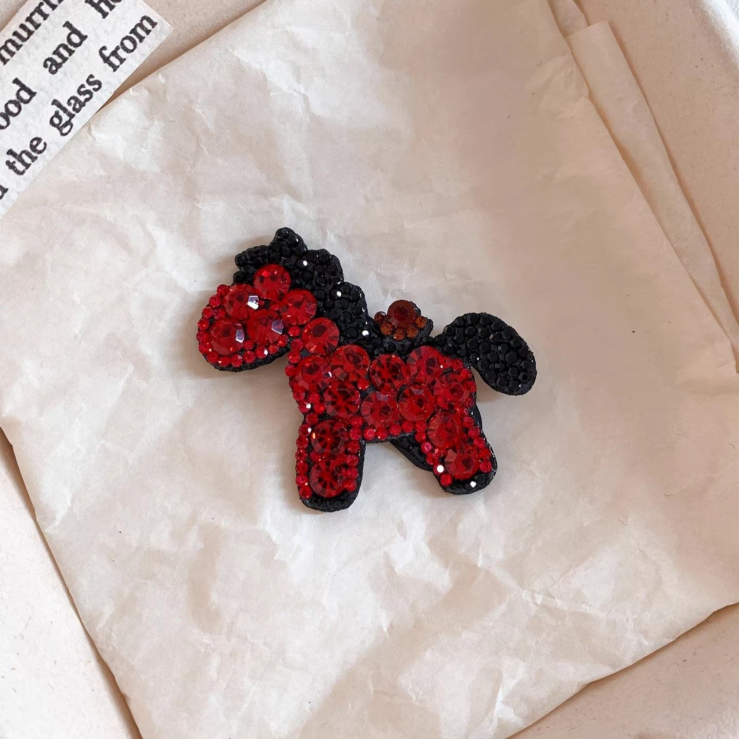 新年喜庆红色满钻小马发夹女高级感侧边碎发刘海bb夹头饰发卡新款,淘宝优惠券,粉丝福利购,淘宝优惠卷