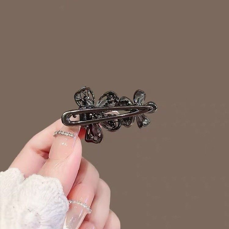 新款水钻琉璃花朵发夹女气质侧边刘海夹高级感发卡碎发鸭嘴夹头饰,淘宝优惠券,粉丝福利购,淘宝优惠卷