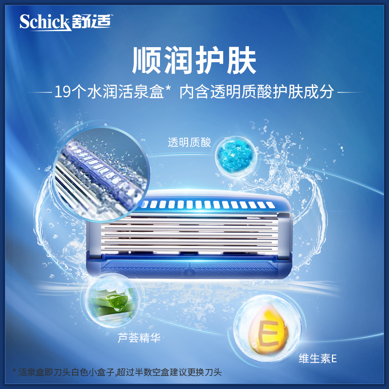 Schick舒适水次元5剃须刀男士手动hydro5层刀片替换刀头3层刮胡刀 - 图0