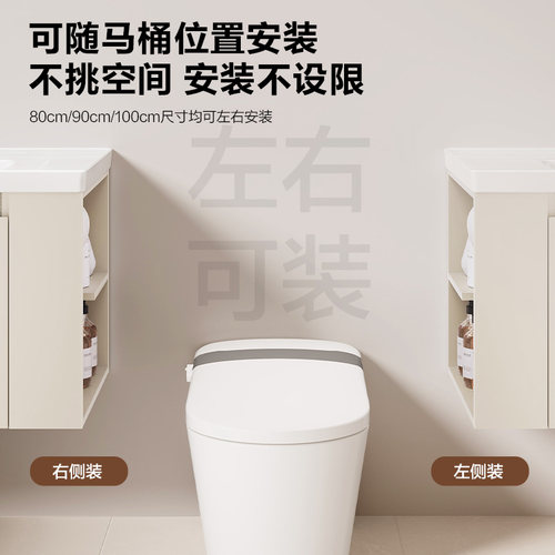 【政府补贴15%】箭牌卫浴陶瓷一体盆侧收纳洗漱洗手盆浴室柜组合 - 图3