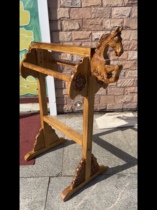 Saddle Rack Pure Solid Wood Shelf Handcrafted Flowers Mongolian Element Matou Saddle Horse Saddle Rack Swing Pieces Handiwork