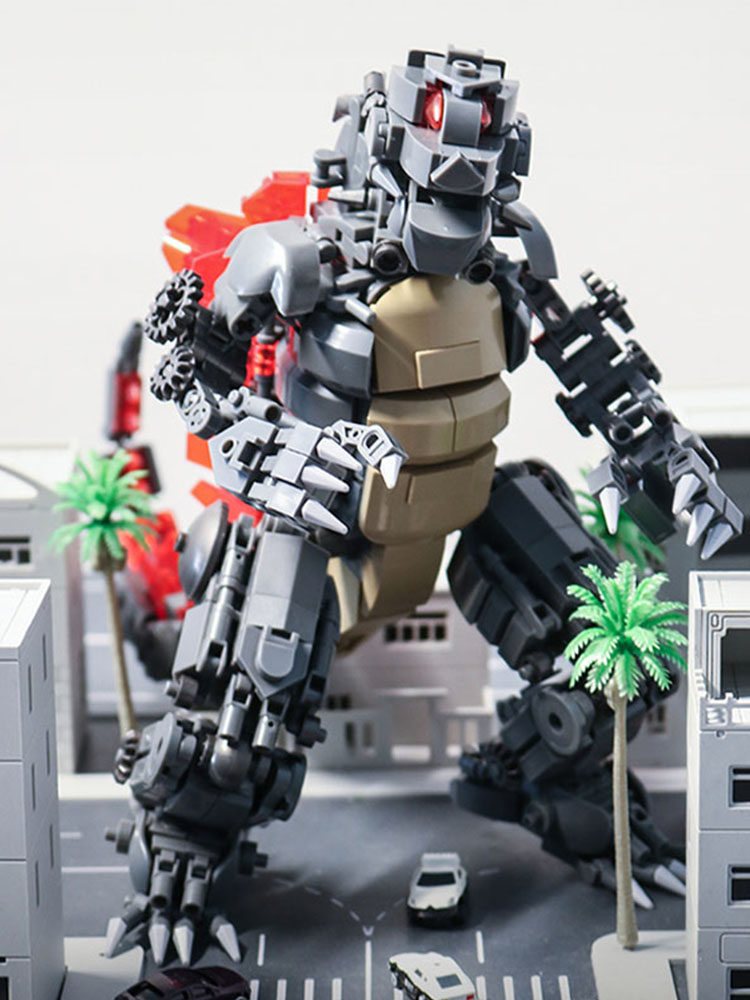 中国积木新品哥斯拉怪兽异形军事积木益智拼装积木玩具男孩6-8-10