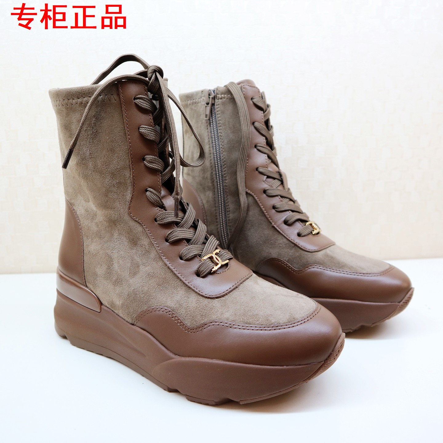 Tigrisso蝶愫2025冬蹀愫厚底增高马丁靴短靴瘦瘦靴女靴TA65721-51 - 图3