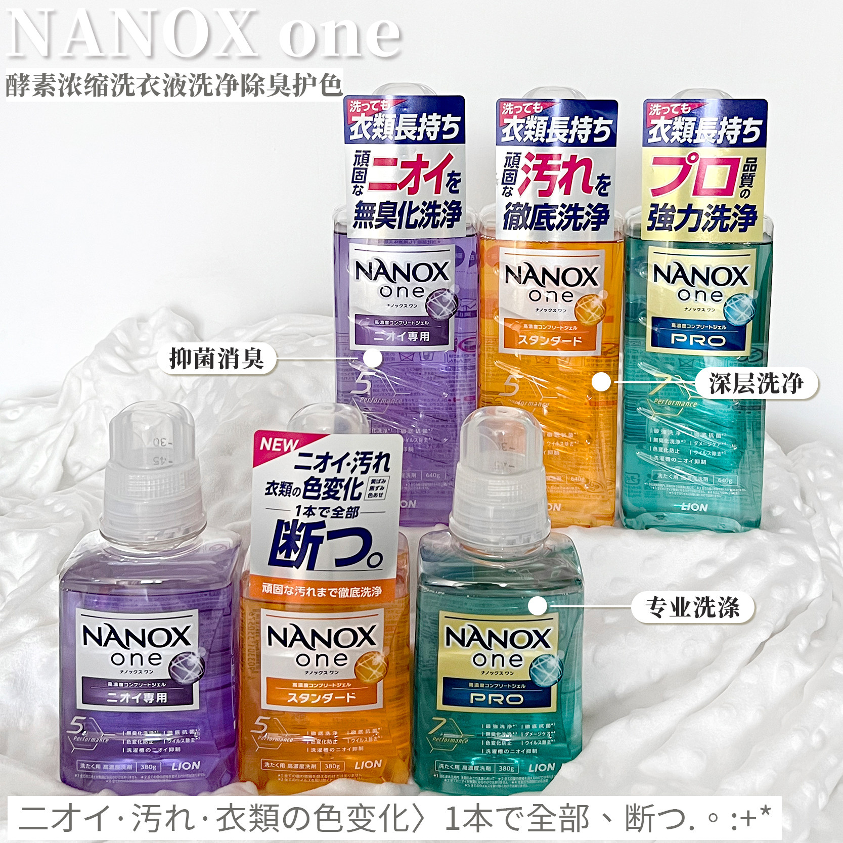 日本狮王NANOXone浓缩洗衣液衣物抗菌消除臭护色强力洗净去黄固色,淘宝优惠券,粉丝福利购,淘宝优惠卷