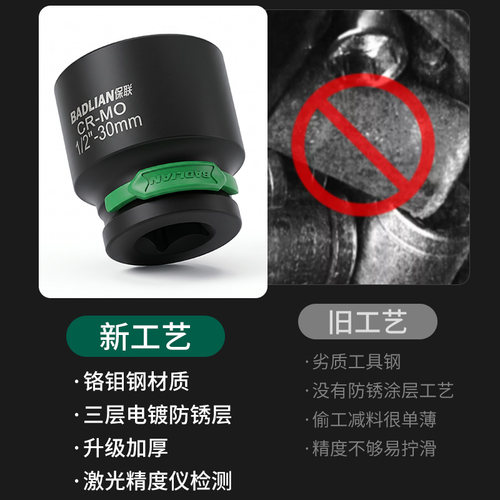 大飞套筒重型1/2短风炮六角铬钼钢气动电动扳手轮胎专用工具套装 - 图0