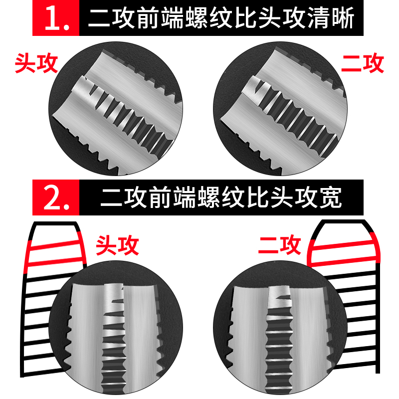 手用丝锥螺纹螺牙锥攻丝套丝工具M3  M20罗纹手动攻丝开牙器丝攻