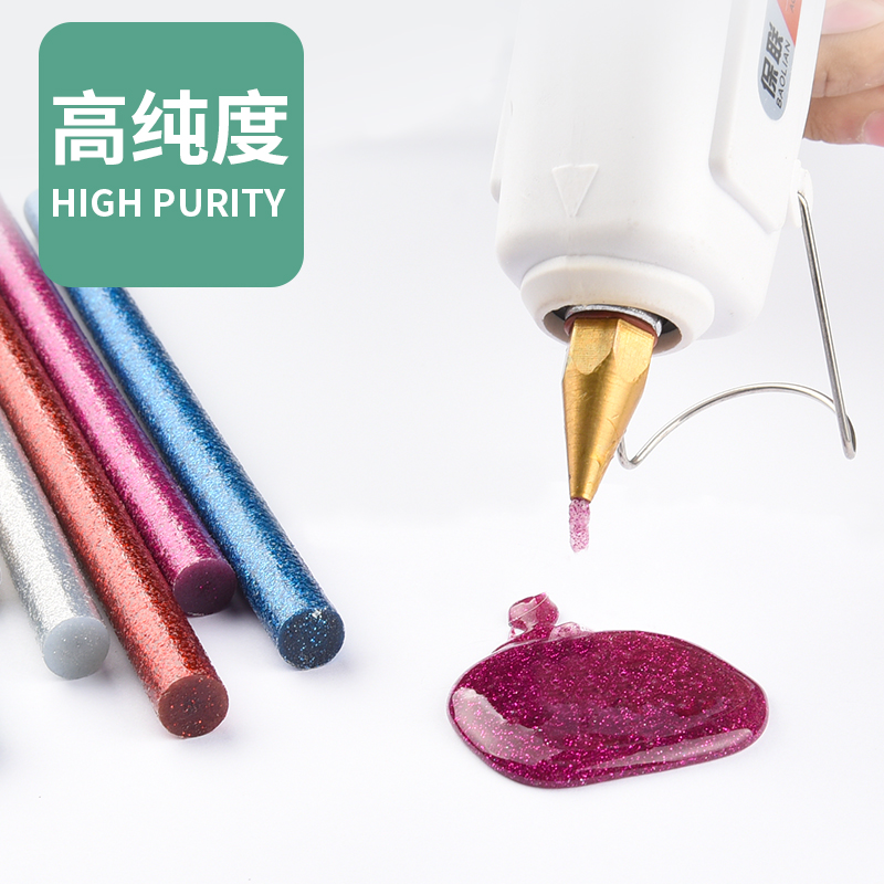 彩色胶棒炫彩热熔胶棒高粘度闪光电热融胶条胶棒7mm11mm强力家用 - 图1