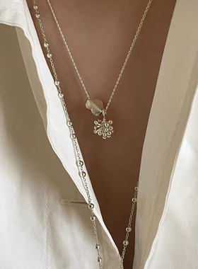 自制银色桃心莓果锁骨链