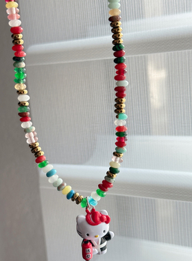 奶酪cheese 浅草和服kt手作项链 天然石低饱和色调 复古中古项链