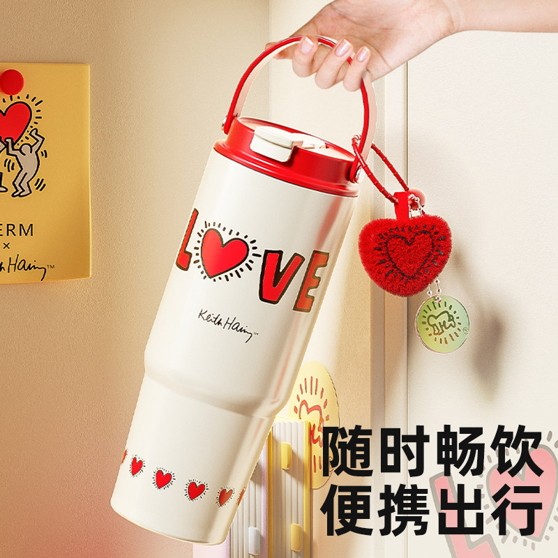 GERM保温杯大号大容量女生吸管水杯巨无霸杯子礼物便携水壶冰霸杯