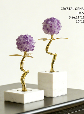 柏梵花团锦簇高级感晶石摆件