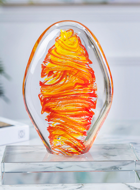 柏梵轻奢琉璃艺术摆件客厅玄关