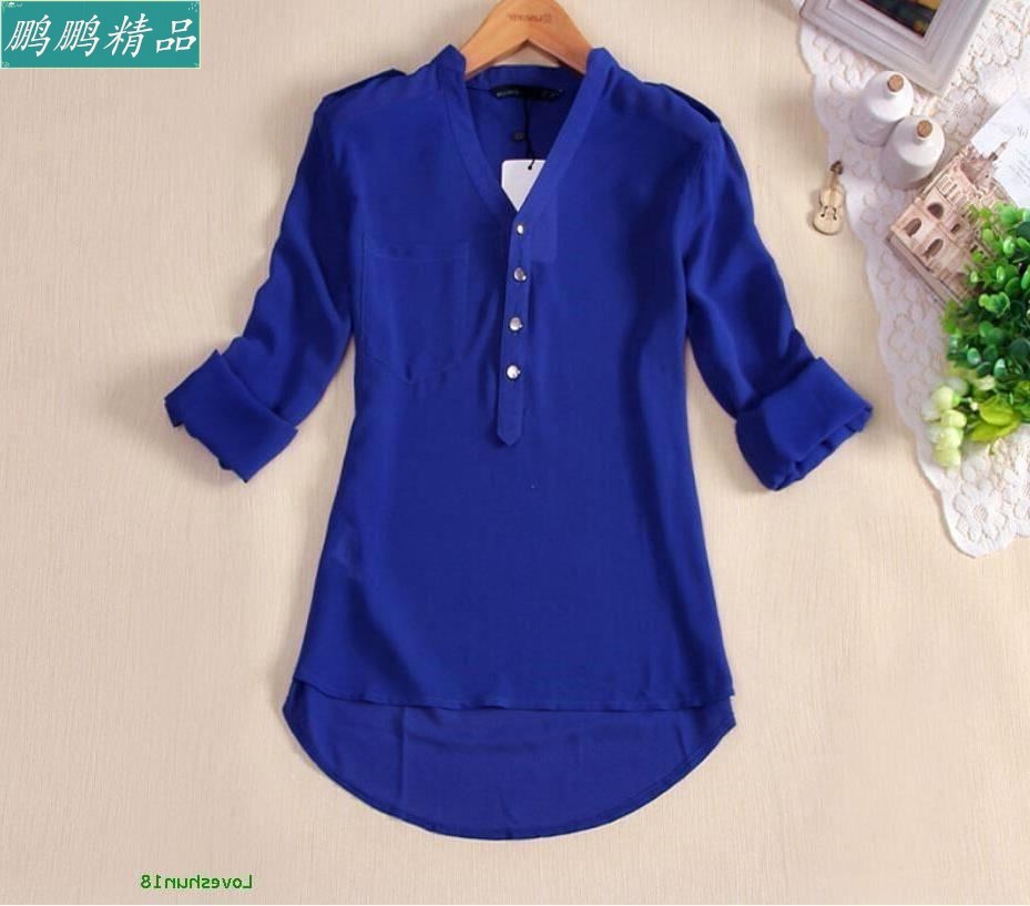 ladies t-shirts for women blouse tops shirt work office OL - 图1