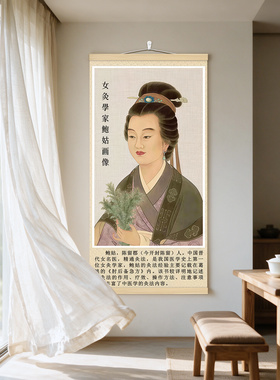 药王孙思邈画像古代名医装饰挂画