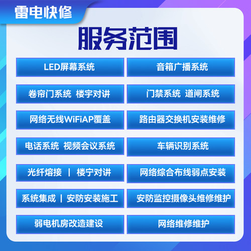 长沙附近安防摄像头安装调试维修WIFI覆盖组网楼宇对讲网络布线 - 图2