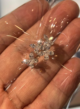 S925纯银韩系超仙满钻蝴蝶戒指女