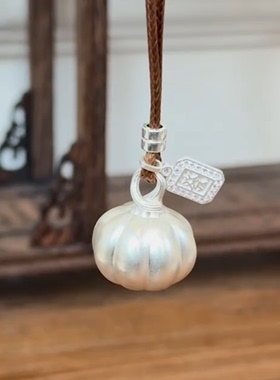 S925纯银招财纳福南瓜吊坠项链女
