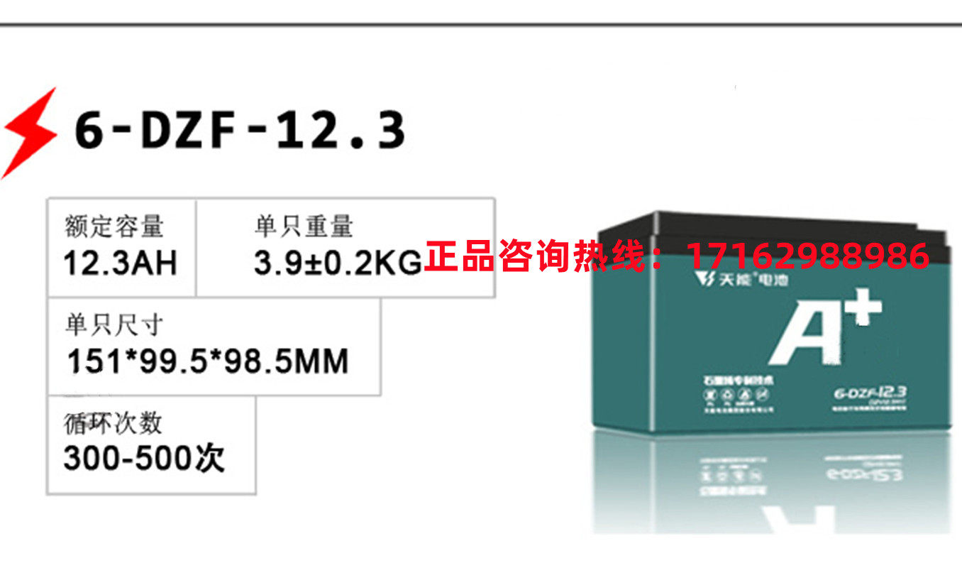天能铅酸蓄电池 6-DZF-12 / 48V12AH 电动车专用电瓶全新正品质保 - 图1